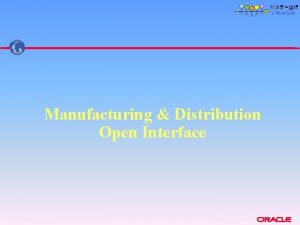 Manufacturing Distribution Open Interface Open Interface Architecture u