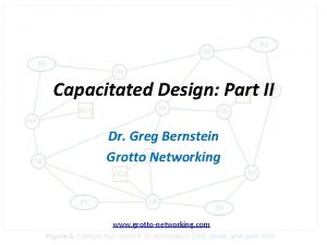 Capacitated Design Part II B Dr Greg Bernstein