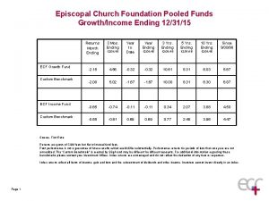 Episcopal Church Foundation Pooled Funds GrowthIncome Ending 123115