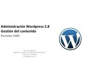 Administracin Wordpress 2 8 Gestin del contenido Portales