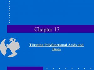 Chapter 13 Titrating Polyfunctional Acids and Bases 13
