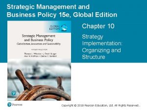 Strategic Management and Business Policy 15 e Global