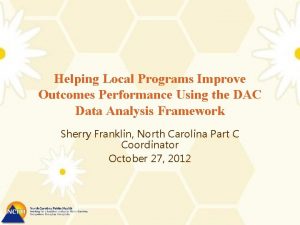 Helping Local Programs Improve Outcomes Performance Using the