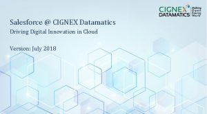 Salesforce CIGNEX Datamatics Driving Digital Innovation in Cloud