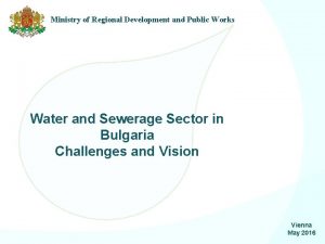 Ministry of Regional Development and Public Works Water