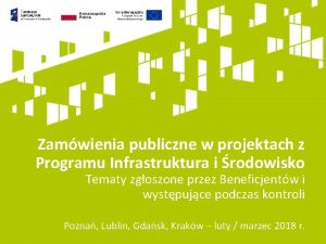 Zamwienia publiczne w projektach z Programu Infrastruktura i