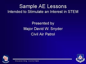 Sample AE Lessons Intended to Stimulate an Interest