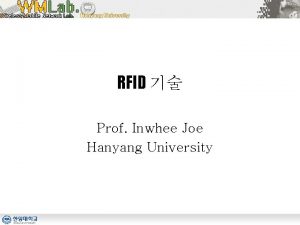 RFID Prof Inwhee Joe Hanyang University RFID Electric