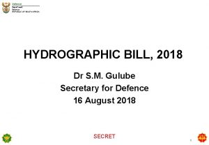 defence Department Defence REPUBLIC OF SOUTH AFRICA HYDROGRAPHIC