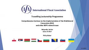 Travelling Lectureship Programme Comprehensive Seminar on the Implementation