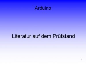 Arduino Literatur auf dem Prfstand 1 Arduino 2