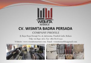 CV WISMITA BADRA PERSADA COMPANY PROFILE Jl Raya