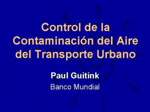 Control de la Contaminacin del Aire del Transporte