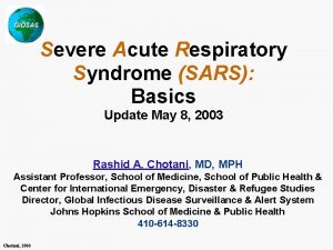 GIDSAS Severe Acute Respiratory Syndrome SARS Basics Update