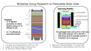 Mc Gehee Group Research on Perovskite Solar Cells