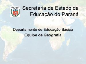 Secretaria de Estado da Educao do Paran Departamento