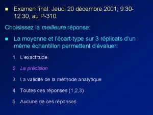 n Examen final Jeudi 20 dcembre 2001 9