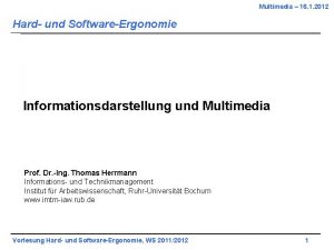 Multimedia 16 1 2012 Hard und SoftwareErgonomie Informationsdarstellung