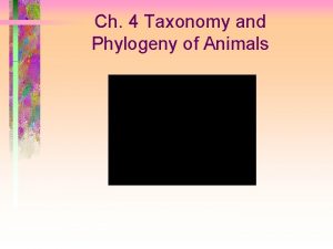 Ch 4 Taxonomy and Phylogeny of Animals Carolus
