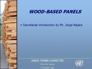 WOODBASED PANELS Secretariat introduction by Mr Jorge Najera