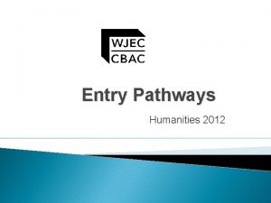 Entry Pathways Humanities 2012 Entry Pathways Basic Terms