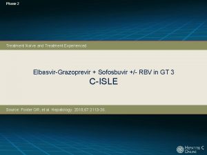 Phase 2 Treatment Nave and Treatment Experienced ElbasvirGrazoprevir