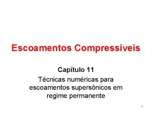 Escoamentos Compressveis Captulo 11 Tcnicas numricas para escoamentos