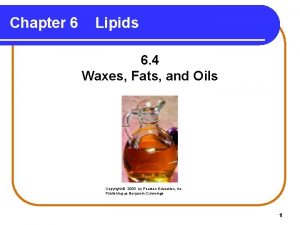 Chapter 6 Lipids 6 4 Waxes Fats and