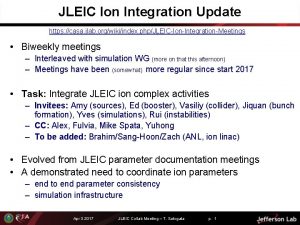 JLEIC Ion Integration Update https casa jlab orgwikiindex