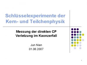 Schlsselexperimente der Kern und Teilchenphysik Messung der direkten