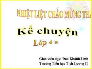 Gio vin dy o Khnh Linh Trng Tiu