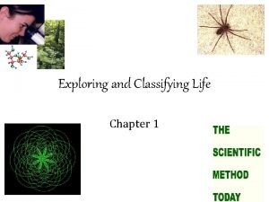 Exploring and Classifying Life Chapter 1 Characteristics of