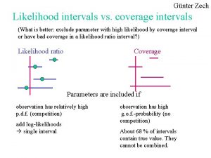 Gnter Zech Likelihood intervals vs coverage intervals What