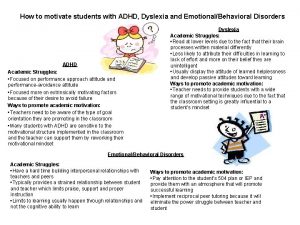 How to motivate students with ADHD Dyslexia and