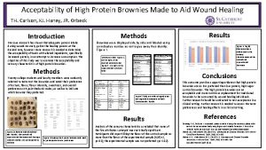 Acceptability of High Protein Brownies Made to Aid