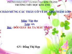 PHNG GIO DC V O TO KIM THNH