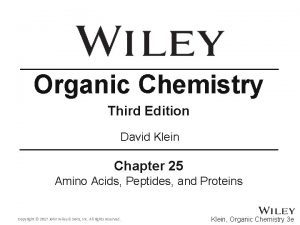 Organic Chemistry Third Edition David Klein Chapter 25