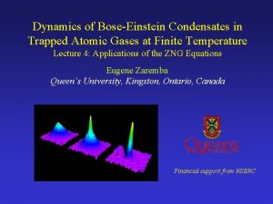 Dynamics of BoseEinstein Condensates in Trapped Atomic Gases