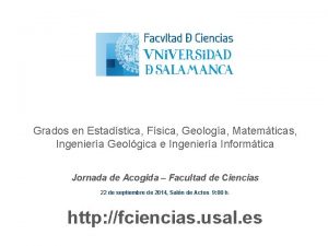 Grados en Estadstica Fsica Geologa Matemticas Ingeniera Geolgica