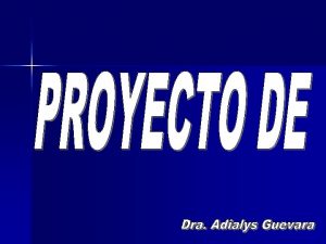 1 TTULO DEL PROYECTO n n Expresa la