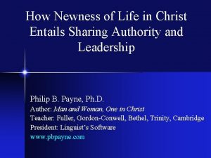 How Newness of Life in Christ Entails Sharing