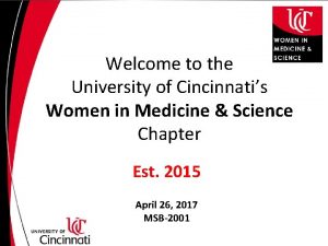 Welcome to the University of Cincinnatis Women in