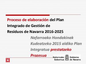 Proceso de elaboracin del Plan Integrado de Gestin