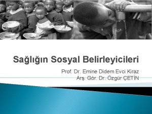 Saln Sosyal Belirleyicileri Prof Dr Emine Didem Evci