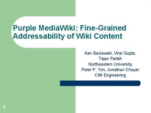 Purple Media Wiki FineGrained Addressability of Wiki Content