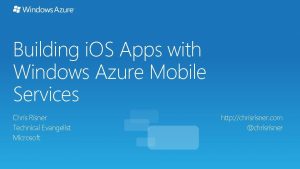 Building i OS Apps with Windows Azure Mobile