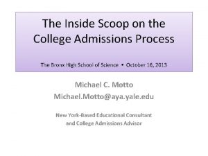 The Inside Scoop on the College Admissions Process