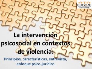 La intervencin psicosocial en contextos de violencia Principios