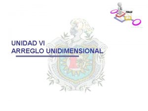 UNIDAD VI ARREGLO UNIDIMENSIONAL ARREGLO UNIDIMENSIONAL n n