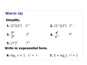 Warm Up Simplify 1 2628 214 2 3